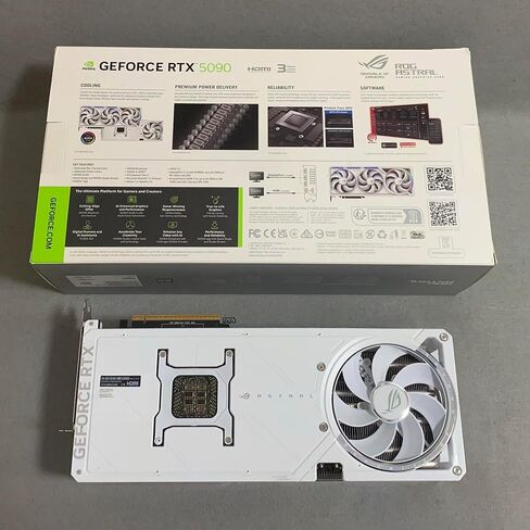 (بدون وحدة معالجة الرسومات) بطاقة رسومات ROG Astral GeForce RTX 5090، بيضاء، فقط كديكور أو عرض، نموذج قابل للتجميع، شكل بطاقة، تزيين غرفة الألعاب أو المكتب in Kuwait
