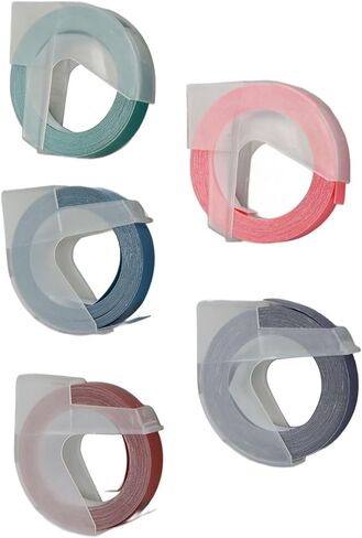 5 Rolls 9mm 9.8ft Thermal Transfer Label Tape with Smart Chip for 12813 12814 1610 1540 1535 1575 17266 5500A, Oilproof Tear Strong Adhesion for Office Home Organization Labeling in Kuwait
