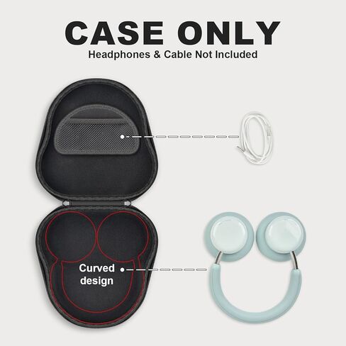 حافظة سماعة رأس Paiyule لسماعات CMF من Nothing Headphone Pro النشطة بخاصية إلغاء الضوضاء اللاسلكية وحقيبة حمل صلبة للسفر مع حجرة تخزين الكابل، أسود (الجراب فقط) in Kuwait