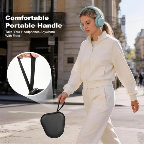 حافظة سماعة رأس Paiyule لسماعات CMF من Nothing Headphone Pro النشطة بخاصية إلغاء الضوضاء اللاسلكية وحقيبة حمل صلبة للسفر مع حجرة تخزين الكابل، أسود (الجراب فقط) in Kuwait