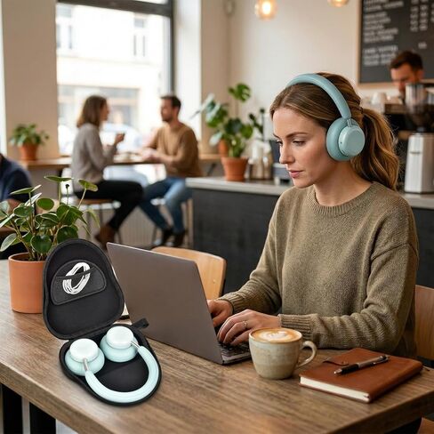 حافظة سماعة رأس Paiyule لسماعات CMF من Nothing Headphone Pro النشطة بخاصية إلغاء الضوضاء اللاسلكية وحقيبة حمل صلبة للسفر مع حجرة تخزين الكابل، أسود (الجراب فقط) in Kuwait