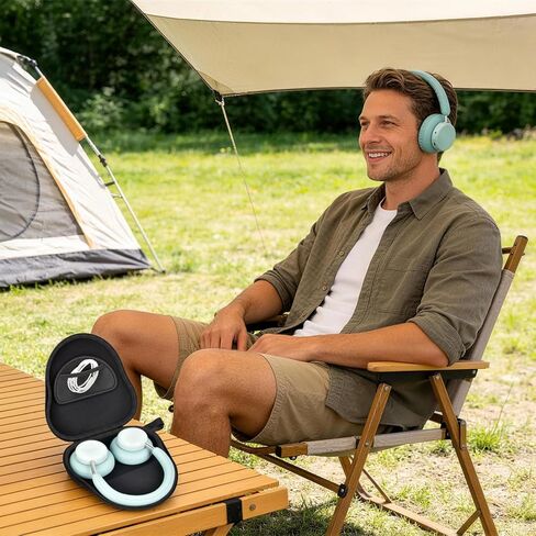حافظة سماعة رأس Paiyule لسماعات CMF من Nothing Headphone Pro النشطة بخاصية إلغاء الضوضاء اللاسلكية وحقيبة حمل صلبة للسفر مع حجرة تخزين الكابل، أسود (الجراب فقط) in Kuwait