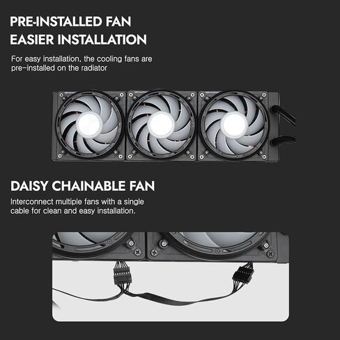 darkFlash UV360 AIO CPU Cooler 6.67in منحني 2K OLED عرض شاشة دوارة مغناطيسية ثلاثية الأبعاد خالية من النظارات، 360 مم 3 × 120 مم PWM ARGB مراوح 800-2000 دورة في الدقيقة 320 وات Intel LGA2011 18xx 1700 1200 115x AMD AM5 AM4 AM3 in Kuwait