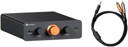 Fosi Audio P4 Mini Preamp مع 3 مداخل RCA، مضخم صوت منزلي ستيريو مسبق و3.5 ملم إلى كابل RCA 3.9 قدم in Kuwait