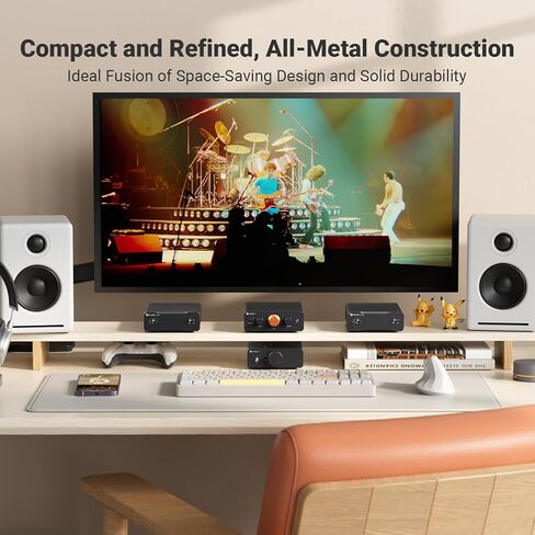 Fosi Audio P4 Mini Preamp مع 3 مداخل RCA، مضخم صوت منزلي ستيريو مسبق و3.5 ملم إلى كابل RCA 3.9 قدم in Kuwait