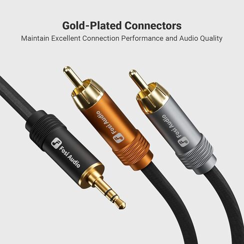 Fosi Audio P4 Mini Preamp مع 3 مداخل RCA، مضخم صوت منزلي ستيريو مسبق و3.5 ملم إلى كابل RCA 3.9 قدم in Kuwait