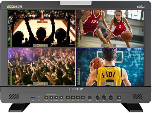 شاشة إنتاج LILLIPUT UQ19 مقاس 18.4 بوصة 8K 12G-SDI HDMI 2.1 عالية السطوع 1000 شمعة في المتر المربع مع خيارات حامل V/Gold/NDI/حقيبة الحمل - يرجى الاطلاع على الاختلافات (لوحة التثبيت الذهبية UQ19-ABBP) in Kuwait