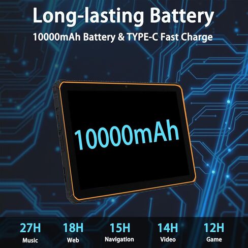 جهاز لوحي ST10-A متين مع ماسح باركود ثنائي الأبعاد، جهاز لوحي Android 11 مقاس 10.1 بوصة، وحدة المعالجة المركزية ثماني النواة 4 جيجابايت + 64 جيجابايت، IP68 مقاوم للماء، 10000 مللي أمبير، 4G LTE/BT 5.0/GPS/NFC، كاميرا 13 ميجابكسل + 5 ميجابكسل (4 جيجابايت + in Kuwait