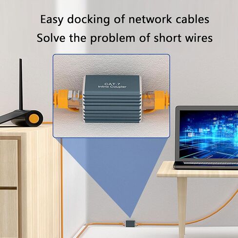Compactly Metal Shielded RJ45 Coupling Ethernet Cable Connectors Adapter 1Gbps/10Gbps Data Transmission in Saudi Arabia