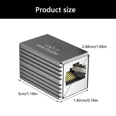 Compactly Metal Shielded RJ45 Coupling Ethernet Cable Connectors Adapter 1Gbps/10Gbps Data Transmission in Saudi Arabia