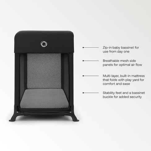Bugaboo Stardust Playard - Portable Indoor and Outdoor - Foldable On The Go Play Yard - 1 Second Unfold - Black in Saudi Arabia