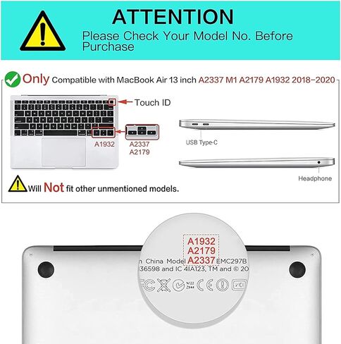 واقي شاشة مضاد للضوء الأزرق (عبوتان) لجهاز MacBook Air 13 الأحدث (تم إصداره في 2018-2021)، يقوم بتصفية الضوء الأزرق وتخفيف إجهاد عين الكمبيوتر لمساعدتك على النوم بشكل أفضل in Kuwait