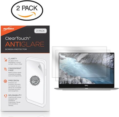 واقي شاشة BoxWave متوافق مع Dell XPS 13 (9370) - ClearTouch مضاد للتوهج (عبوتان)، غلاف غشاء غير لامع مضاد لبصمات الأصابع in Kuwait