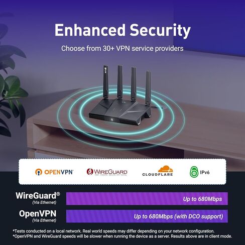 GL.iNet MT5000 (Brume 3) بوابة أمان VPN سلكية عالية السرعة وGL.iNet GL-BE9300 (Flint 3) جهاز توجيه WiFi 7 ثلاثي الموجات in Kuwait