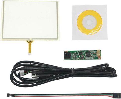 لوحة لمس 5 بوصة 4 أسلاك لشاشة LCD 5 بوصة AT050TN22 640x480 117x89 مللي متر مع مجموعة لوحة تحكم USB in Kuwait