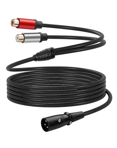 CERRXIAN XLR ذكر إلى 2 RCA أنثى Y كابل صوت مقسم، 1 قدم متوازن 1 XLR أنثى إلى غير متوازن مزدوج RCA ذكر Y محول سلك لمكبر الصوت مكثف ميكروفون خلاط أمبير in Kuwait