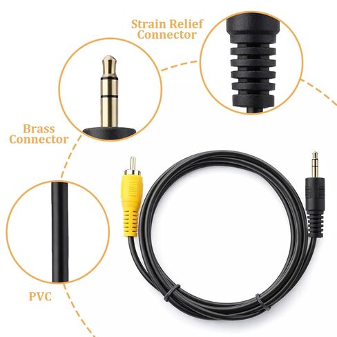 2 قطعة 1/8 بوصة ذكر التوصيل إلى RCA ذكر كابل محول الصوت، 3.5 ملم إلى كابل RCA، صوت ستيريو MalePlug إلى 3RCA ذكر محول مركب محول كابلات الفيديو للسيارة والهواتف ومكبرات الصوت (1.8M / 6Ft) in Kuwait