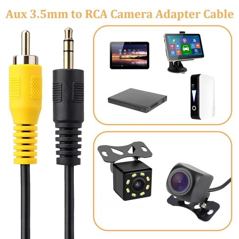 2 قطعة 1/8 بوصة ذكر التوصيل إلى RCA ذكر كابل محول الصوت، 3.5 ملم إلى كابل RCA، صوت ستيريو MalePlug إلى 3RCA ذكر محول مركب محول كابلات الفيديو للسيارة والهواتف ومكبرات الصوت (1.8M / 6Ft) in Kuwait