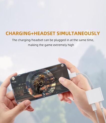 Lightning to 3.5mm Headphone Jack Adapter (2 Pieces) for Apple MFI Certified 2in1 Charging Cable Jack Splitter Car AUX Audio Cable Jack Converter for iPad for iPhone Headphone Charger 3.5 in Kuwait