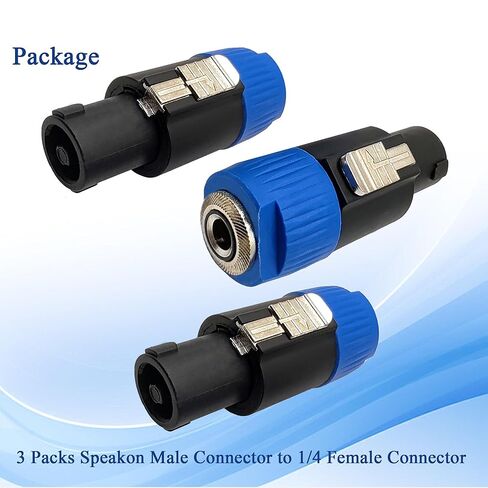 Speakon to 1/4 Adapter 4 Pin Speakon NL4FC Male to 6.35mm Female Connector for DJ Speakers 3pcs in Kuwait