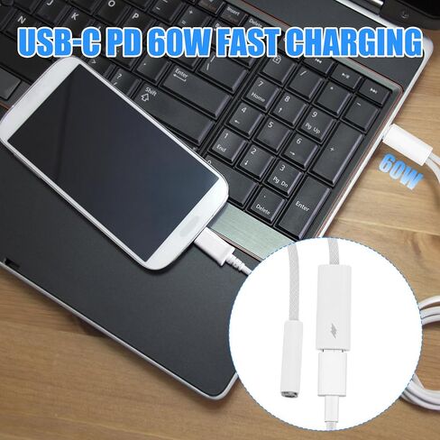 2pcs Usbc to Headphone Jack Adapters, 2-in-1 USB C to 3.5mm Audio Aux Dongle Adapter with PD Fast Charging Braided Designed Headphone Jack Converter for Phone & Pad in Kuwait