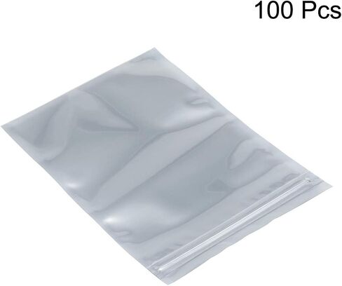 Generic حقيبة حماية مضادة للكهرباء الساكنة وقابلة للإغلاق، 130 × 180 ملم / 5 × 7 بوصة، حقيبة واقية مضادة للكهرباء الساكنة، لتخزين محركات الأقراص الصلبة لأجهزة الكمبيوتر المحمول HDD SSD وبطاقة الذاكرة والأجهزة الإلكترونية، 100 قطعة in Kuwait