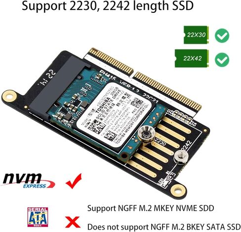 NVMe for M for Key 2230/2242 SSD محول لأواخر 2016 2017 13 "A1708 ترقية بطاقة المحول تعمل لـ M لمفتاح SSD in Kuwait