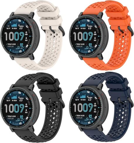 [4 Pack] Silicone Breathable Bands for Amazfit Active Max 22mm, Soft Waterproof Replacement Wrist Sport Strap in Kuwait