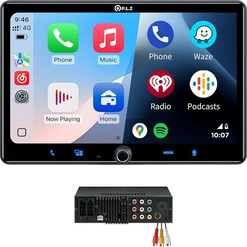 PLZ 10.1" Single Din Car Stereo Wireless Apple Carplay Android Auto Radio, Car Play Touch Screen, Bluetooth 5.3 Car Audio Receiver, 4.2 Channel 240W, Subwoofers, Navigation, FM/AM, SWC, Backup Camera in Kuwait