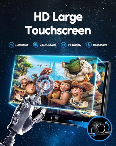 PLZ 10.1" Single Din Car Stereo Wireless Apple Carplay Android Auto Radio, Car Play Touch Screen, Bluetooth 5.3 Car Audio Receiver, 4.2 Channel 240W, Subwoofers, Navigation, FM/AM, SWC, Backup Camera in Kuwait