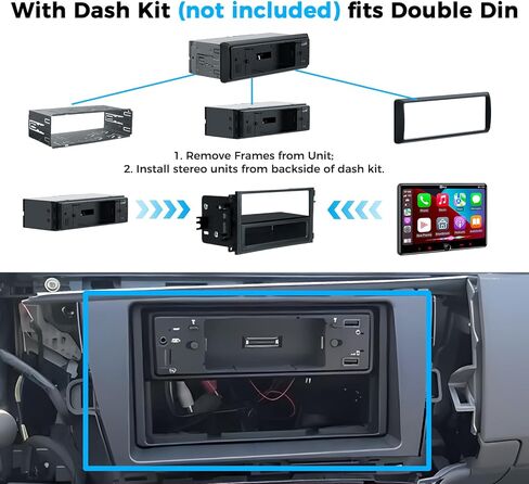 PLZ 10.1" Single Din Car Stereo Wireless Apple Carplay Android Auto Radio, Car Play Touch Screen, Bluetooth 5.3 Car Audio Receiver, 4.2 Channel 240W, Subwoofers, Navigation, FM/AM, SWC, Backup Camera in Kuwait