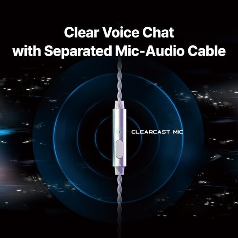AZLA ARES Clear - سماعات أذن للألعاب مع ميكروفون لـ FPS، IEMs للألعاب - محركات مزدوجة 1DD+1BA، MMCX قابلة للفصل، كابل Kevlar - سماعات رأس مع ميكروفون متوافقة مع PS5، وXbox، وNintendo Switch، والكمبيوتر الشخصي، والهاتف in Kuwait