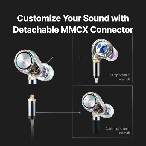 AZLA ARES Clear - سماعات أذن للألعاب مع ميكروفون لـ FPS، IEMs للألعاب - محركات مزدوجة 1DD+1BA، MMCX قابلة للفصل، كابل Kevlar - سماعات رأس مع ميكروفون متوافقة مع PS5، وXbox، وNintendo Switch، والكمبيوتر الشخصي، والهاتف in Kuwait