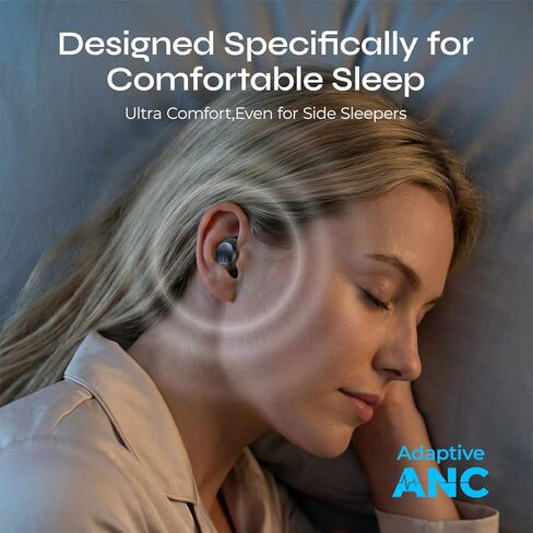 Sleep Earbuds, Mini ANC Earbuds with Sleep Mode,All-Day Comfortable Fit for Side Sleepers,BT 6.0 HiFi Stereo Sound,Touch Control, Noise Isolation Ear Buds for Sleeping/Working in Kuwait
