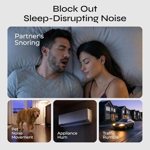 Sleep Earbuds, Mini ANC Earbuds with Sleep Mode,All-Day Comfortable Fit for Side Sleepers,BT 6.0 HiFi Stereo Sound,Touch Control, Noise Isolation Ear Buds for Sleeping/Working in Kuwait