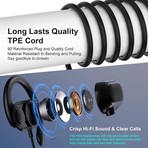 USB C Earbuds Wired Open Ear Headphones for iPhone 17 16 Pro 16e 15/Samsung S26 S25 Ultra S24 S23,Over Ear Earbuds with Ear Hooks&Microphone C Plug Sports Corded Headset for iPad 10 11/Android Running in Kuwait