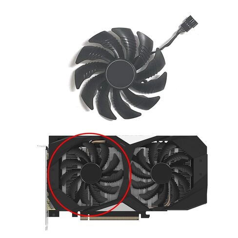 استبدال مروحة تبريد بطاقة الرسومات 88 مم لـ RTX 1650 1660 1660Ti 2060 2070 Super - T129215SU/PLD09210S12HH(2 مروحة) in Kuwait
