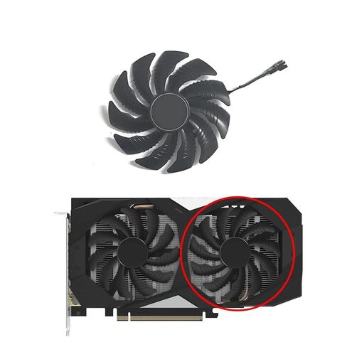 استبدال مروحة تبريد بطاقة الرسومات 88 مم لـ RTX 1650 1660 1660Ti 2060 2070 Super - T129215SU/PLD09210S12HH(2 مروحة) in Kuwait