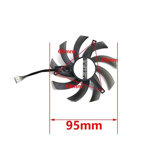4-Pin 95MM Video Card Fan Replacement for RTX 2060 GTX 1660 Series - DC 12V 0.45A Cooling Fan in Kuwait