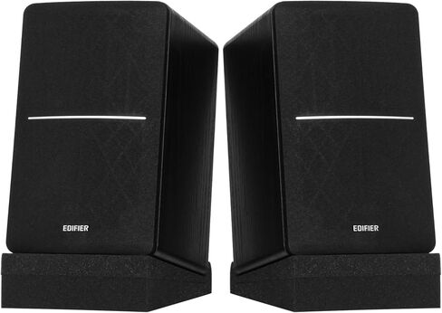 Edifier R1280DBs Active Bluetooth Bookshelf Speakers with SS5 Monitor Isolation Pads Bundle, Studio Speaker Set with Optical Input & High-Density Acoustic Foam Stands, Black in Kuwait