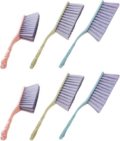 Yardwe 6pcs Thickened Bed Cleaning Brushes with Hollow Handle, Soft Dusting and Sofa Cleaning Tools for Household Use, Multi-Color Pack (Blue, Green, Pink) in Kuwait