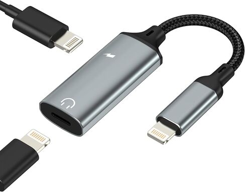 مقسم سماعة رأس Lightning (2 في 1) لهاتف Iphone 14 13 Pro Max لشاحن محول مقبس الصوت لشهادة Apple MFi كابل Aux مزدوج دونجل شحن موصل سماعة الأذن لجهاز Ipad Charge مزدوج الإضاءة in Kuwait