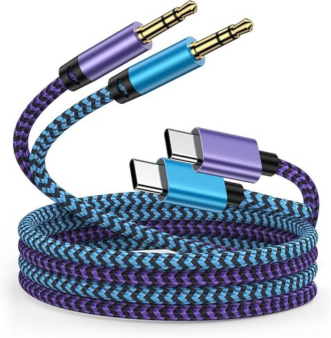 Aux Cord USB C to 3.5mm Audio Jack Cable for Samsung Galaxy A37 A57 S26 Ultra A36 A17 S25FE A16 S24 A54 A56 S23,iPhone 17e 17 Pro Max Air 16e 16Plus,Pixel 10a 9,3FT Headphone Car Stereo Dongle Adapter in Kuwait