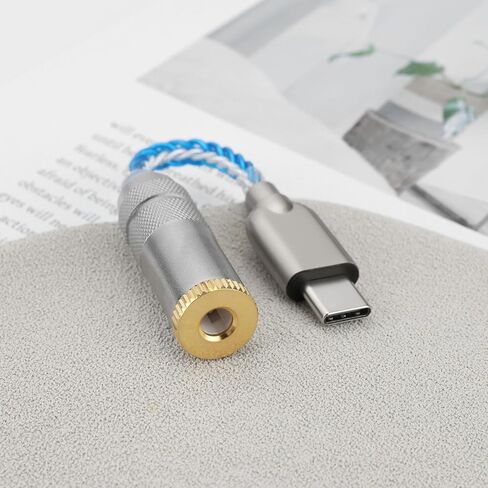 The Lord of the Tools 1pc USB Type C to 4.4mm Balanced DAC Audio Adapter Cable USB Type C to 4.4mm Adapter Cable 32bit 384kHz 5N Single Crystal Silver Aux Cable for Phone Latop and Type C Devices in Kuwait
