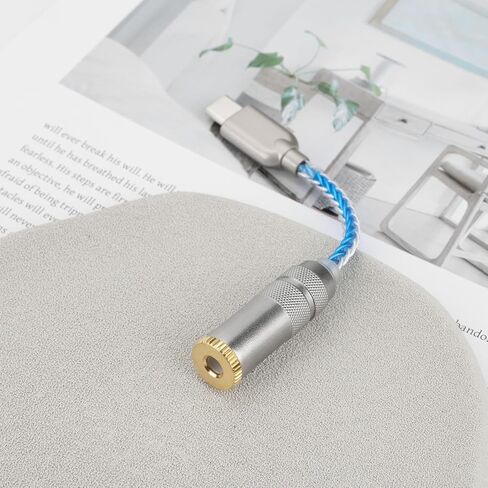 The Lord of the Tools 1pc USB Type C to 4.4mm Balanced DAC Audio Adapter Cable USB Type C to 4.4mm Adapter Cable 32bit 384kHz 5N Single Crystal Silver Aux Cable for Phone Latop and Type C Devices in Kuwait