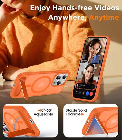 Magnetic Compatible with iPhone 15 Pro Max Case, [Built-in Invisible Kickstand][Compatible with MagSafe][Military Grade Shockproof] Slim Translucent Matte Phone Case for iPhone 15 Pro Max 6.7" in Kuwait