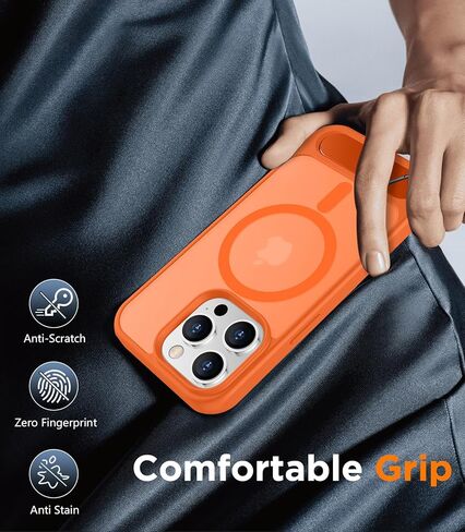Magnetic Compatible with iPhone 15 Pro Max Case, [Built-in Invisible Kickstand][Compatible with MagSafe][Military Grade Shockproof] Slim Translucent Matte Phone Case for iPhone 15 Pro Max 6.7" in Kuwait