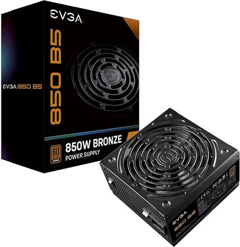 EVGA 850 B5، 80 Plus BRONZE 850W، معياري بالكامل، وضع EVGA ECO، ضمان 5 سنوات، حجم صغير 150 مم، مصدر طاقة 220-B5-0850-V1 (متجدد) in Kuwait
