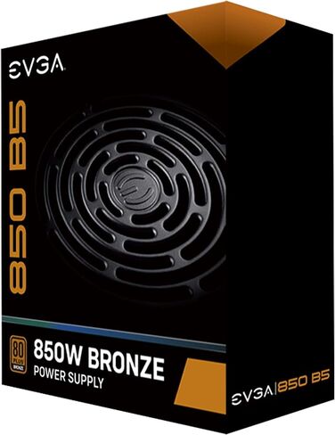 EVGA 850 B5، 80 Plus BRONZE 850W، معياري بالكامل، وضع EVGA ECO، ضمان 5 سنوات، حجم صغير 150 مم، مصدر طاقة 220-B5-0850-V1 (متجدد) in Kuwait