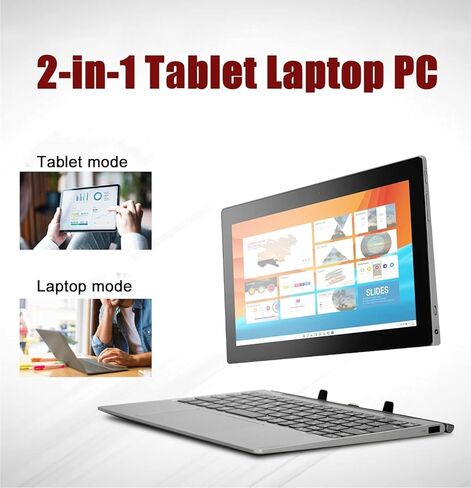 Lenovo IdeaPad D330 10.1" IPS 2-in-1 Detachable Laptop Tablet, Intel Celeron N4000, 4GB RAM, 64GB SSD, Windows 11 Pro, Type-C, Japanese Keyboard (Renewed) in Kuwait